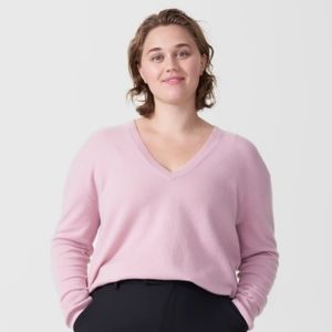 Universal Standard Katla VNeck Sweater PaleMauveXS
